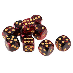 Dés De Jeu à 6 Faces Dés De 16 Mm Pour Les Jeux De Société Et L'enseignement Des Mathématiques Rouge + Noir pas cher