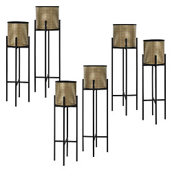 ML-Design Supports à fleurs Set de 6 pots en acier Pot de fleurs Support de plantes Colonn 