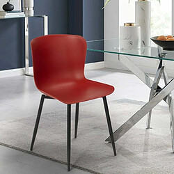 Ahd Amazing Home Design Chaise design moderne en polypropylène et métal pour cuisine bar restaurant Chloe, Couleur: Rouge