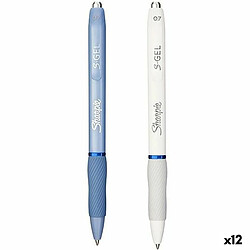 Stylo gel Sharpie S-Gel Bleu Blanc 0,7 mm (12 Unités) 