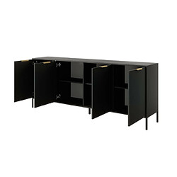 Acheter Vente-Unique Buffet avec 4 portes - Anthracite et doré - PAVELI