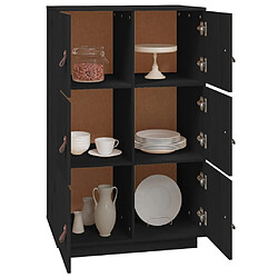 Avis vidaXL Buffet haut Noir 67x40x108,5 cm Bois massif de pin