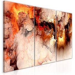 Decoshop26 Tableau toile de décoration murale impression premium en 3 parties sur châssis en bois motif Abstraction volcanique 120x60 cm 11_0014127