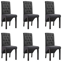 vidaXL Chaises à manger lot de 6 gris foncé tissu