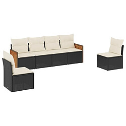 Maison Chic Ensemble Tables et chaises d'extérieur 6pcs avec coussins,Salon de jardin noir résine tressée -GKD925796