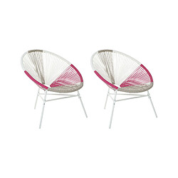 Beliani Lot de 2 chaises Rose fushia ACAPULCO