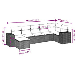 Avis vidaXL Salon de jardin avec coussins 7 pcs gris clair résine tressée