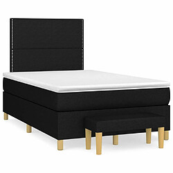 Maison Chic Structures de lit + matelas,Lit à sommier tapissier avec matelas Noir 120x200 cm Tissu -MN78462