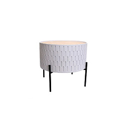 Heart Of The Home Table d'appoint avec coffre scandi Kelia - Diam. 38 cm - Blanc