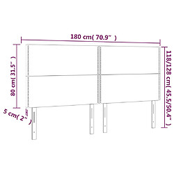 vidaXL Têtes de lit 4 pcs Crème 90x5x78/88 cm Tissu pas cher