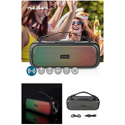 NEDIS Enceinte Portable Party Bluetooth LED RGB Stéréo 2.0 60 W USB/ Micro SD / Basses pures / USB IPX5 TWS ETANCHE GOOGLE SIRI 