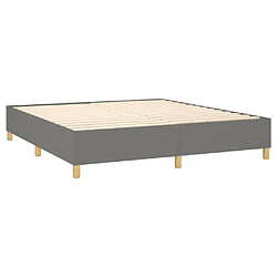 Acheter vidaXL Sommier à lattes de lit matelas LED Gris foncé 160x200 cm Tissu