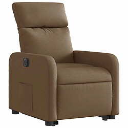 Avis Maison Chic Fauteuil Relax pour salon, Fauteuil inclinable électrique marron tissu -GKD65176