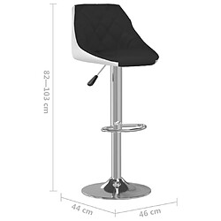 vidaXL Tabourets de bar lot de 2 noir et blanc similicuir pas cher