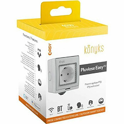 Prise connectée extérieure Konyks Pluviose Easy EU - WiFi + Bluetooth, IP 55, 16A, 3680W, compteur de consommation, compatible Alexa et Google Home, automatisations faciles