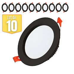 HOROZ ELECTRIC Lot de 10 spots ALEXA SMD LED rond noir 8W 7000K 