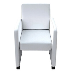 Avis Decoshop26 Lot de 4 chaises de salle à manger cuisine style moderne et confortable en synthétique blanc CDS021244