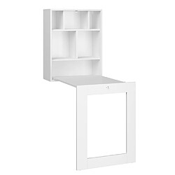 BIM FURNITURE Bureau pliable TILT Table murale pour ordinateur Blanc Mat