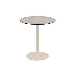 Materiel Chr Pro Urban table de bistrot avec piètement sable + plateau HPL aspect bois Ø70 cm - Veba 