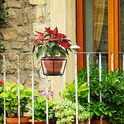 Acheter BESTA Lot de 3 paniers suspendus en fer pour pots de fleurs – Idéal pour terrasse, balcon, porche ou jardinières de clôture. Support arrière réglable en fer Art paniers suspendus porte-pot de fleur cintre clôture en métal rail clôture planteurs