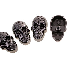 Avis 5 Set Skull Head Screwback Studs Punk Rivers pour sacs Chaussures Leathercraft Black