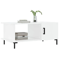 Avis Maison Chic Table basse,Table Console Table d'appoint, Table pour salon Blanc brillant 90x50x40 cm Bois d'ingénierie -MN23944