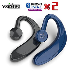 GUPBOO Casque d'affaires stéréo sans fil binaural Casque de conduite non intra-auriculaire à conduction osseuse avec gros boutons tactiles 