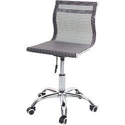 Decoshop26 Chaise de bureau pivotante sans accoudoirs revêtement en maille tissu/textile gris BUR04112