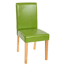 Mendler Lot de 6 chaises de séjour Littau ~ simili-cuir, vert, pieds clairs