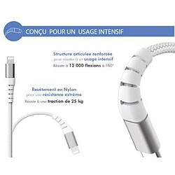 Avis BIGBEN Câble Renforcé USB A/Lightning 1,2m 2.4A Garanti à vie Blanc - 100% Plastique recyclé Force Power Lite