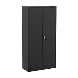 Helloshop26 Armoire bureau verrouillable 40 x 90 x 180 cm acier noir 14_0006036 