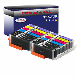 T3Azur 12x Canon PGI580XL -Compatible Lot de 12 Cartouches Compatibles pour Canon Pixma TS8352, TS9100 - T3AZUR