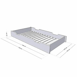 Acheter Youdoit Tiroir de lit 120 x 160 BUDDY - beige