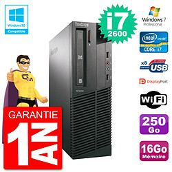 PC Lenovo ThinkCentre M82 SFF i7-2600 RAM 16Go Disque 250Go Graveur DVD Wifi W7 - Occasion