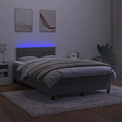 Avis vidaXL Sommier à lattes de lit avec matelas LED Gris foncé 120x200 cm