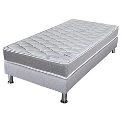 Ebac Matelas ressort + Sommier Gris clair 90x190 Ryad - Hauteur 20 cm - Soutien très ferme