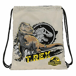 Sac à dos serré par des ficelles Jurassic World Warning Gris 35 x 40 x 1 cm 