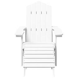 Acheter Maison Chic Lot de 2 Chaises de jardin,Fauteuil d'extérieur Adirondack avec repose-pieds PEHD Blanc -MN30620