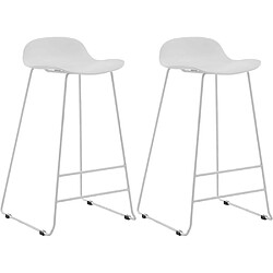 Venture Home Tabouret de bar en acier et plastique Wave (Lot de 2) blanc.