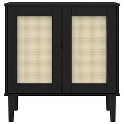 Acheter vidaXL Buffet SENJA aspect rotin noir 80x35x80 cm bois massif de pin