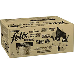 FELIX Tendres Effiles en Gelee Selection Mixte - 80 x 85g - Sachets fraicheur pour chat 