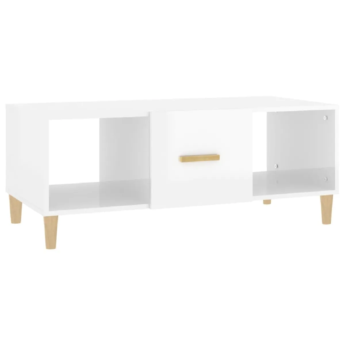 Maison Chic Table basse,Table Console Table d'appoint, Table pour salon Blanc brillant 102x50x40 cm Bois d'ingénierie -MN70693