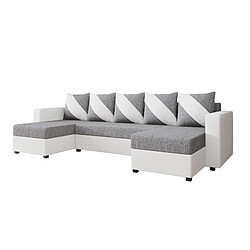 Acheter Bestmobilier Romy - canapé panoramique en U - 7 places - convertible avec coffre - en tissu et PU