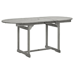 vidaXL Table à dîner de jardin (120-170)x80x75 cm Bois d'acacia massif