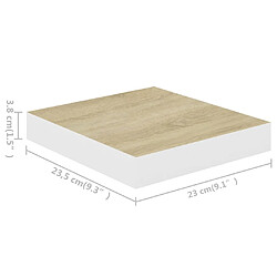 vidaXL Étagère murale flottante Chêne et blanc 23x23,5x3,8 cm MDF pas cher