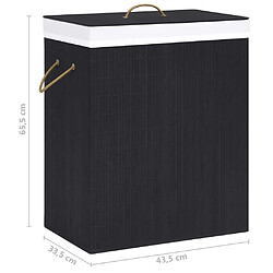 vidaXL Panier à linge avec une seule section bambou noir 83 L pas cher