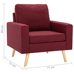 vidaXL Fauteuil Rouge bordeaux Tissu pas cher