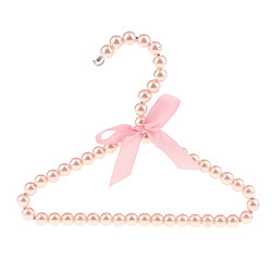 Enfants Perle Perlée Cintre Enfants Cintre de Perles Bowknot Rose en Plastique Crochet de Penderie pour Vêtement d'Enfants Filles 20cm