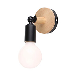 Stoex Créative applique murale en bois fer, Lampe de mur E27 luminaire retro pour maison café loft cuisine salon (ampoules non com Créative applique murale en bois fer, Lampe de mur E27 luminaire retro pour maison café loft cuisine salon (ampoules non comprises)