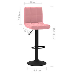 vidaXL Tabourets de bar lot de 2 rose velours pas cher